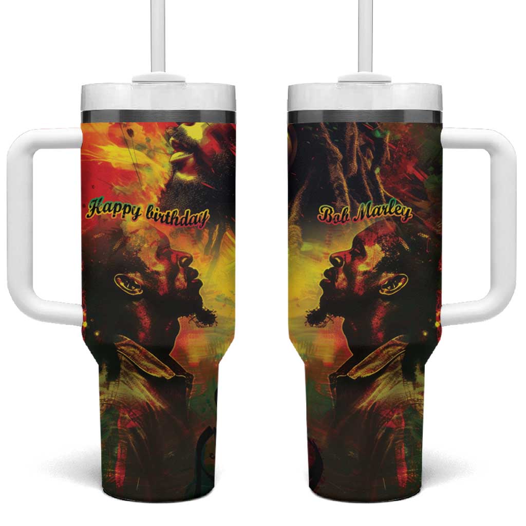 Happy Birthday King of Reggae Tumbler With Handle LT9