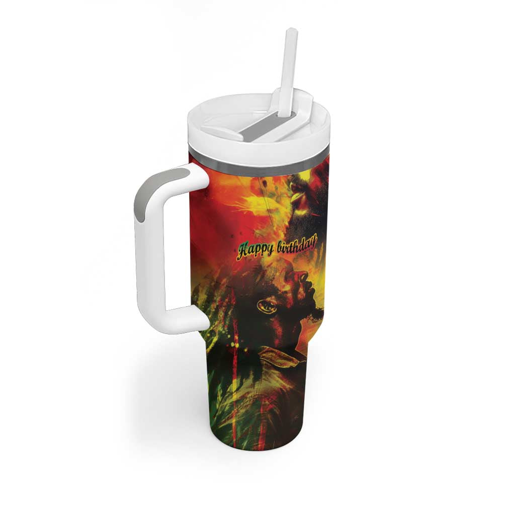 Happy Birthday King of Reggae Tumbler With Handle LT9