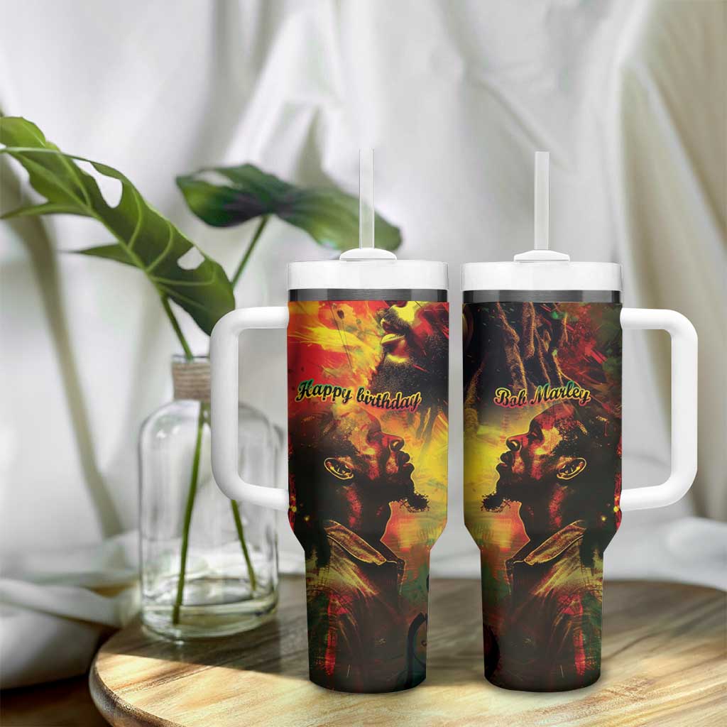 Happy Birthday King of Reggae Tumbler With Handle LT9