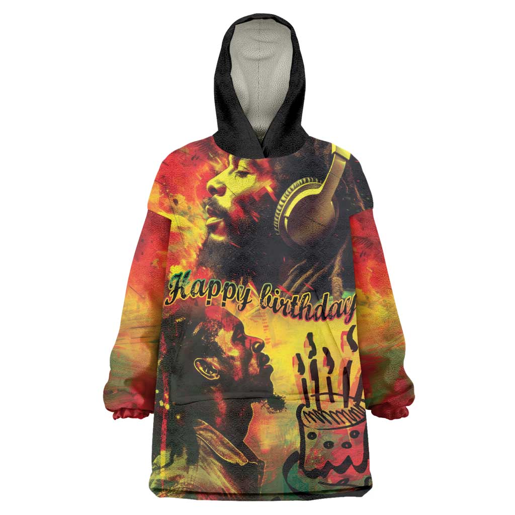 Happy Birthday King of Reggae Wearable Blanket Hoodie LT9