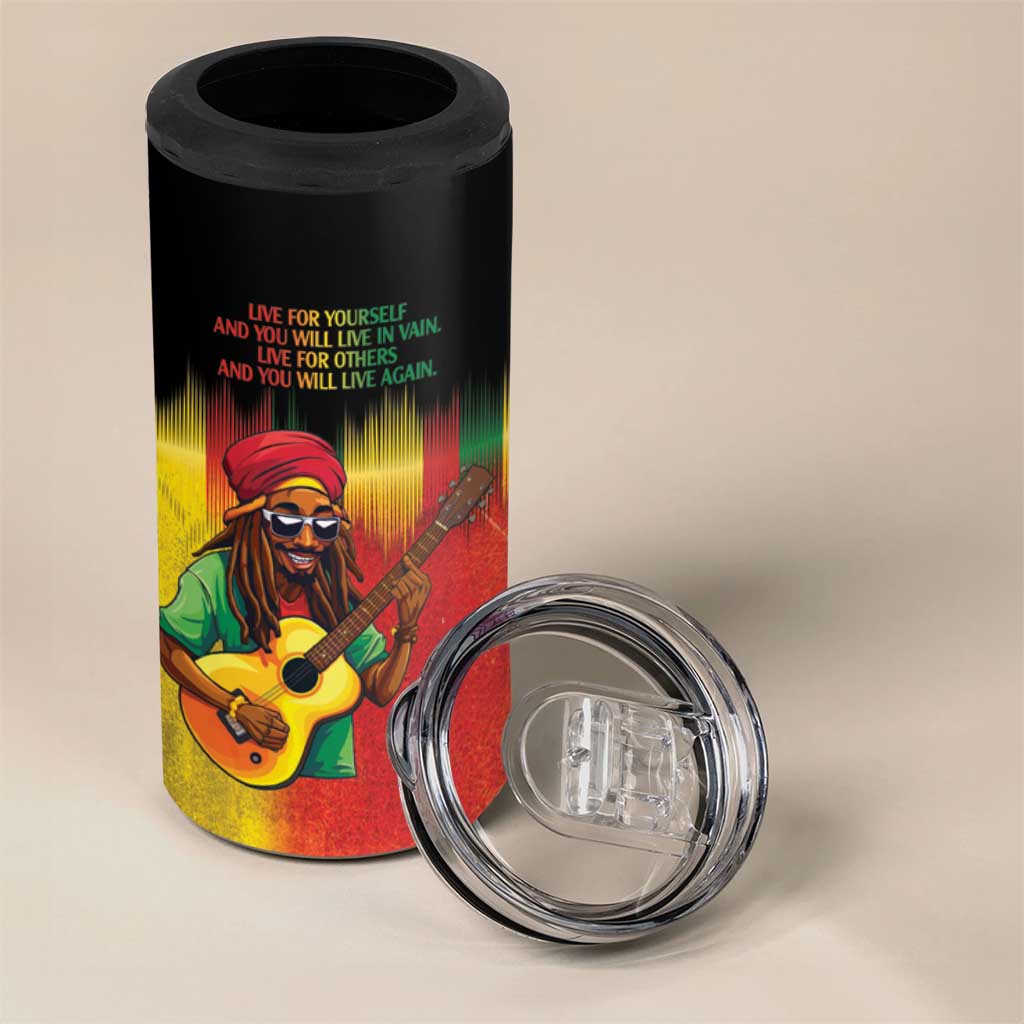 Honoring Reggae Legend Bob Birthday 4 in 1 Can Cooler Tumbler LT9