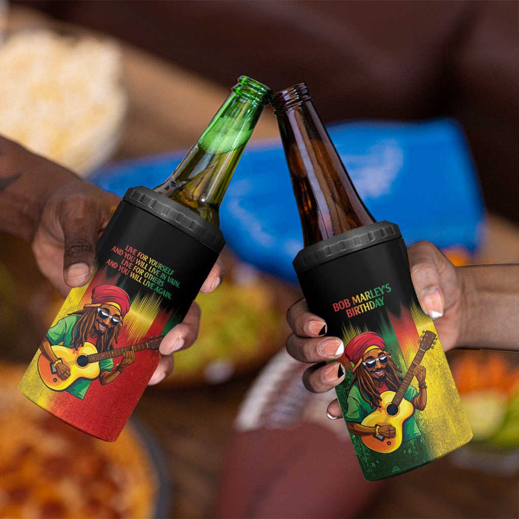 Honoring Reggae Legend Bob Birthday 4 in 1 Can Cooler Tumbler LT9