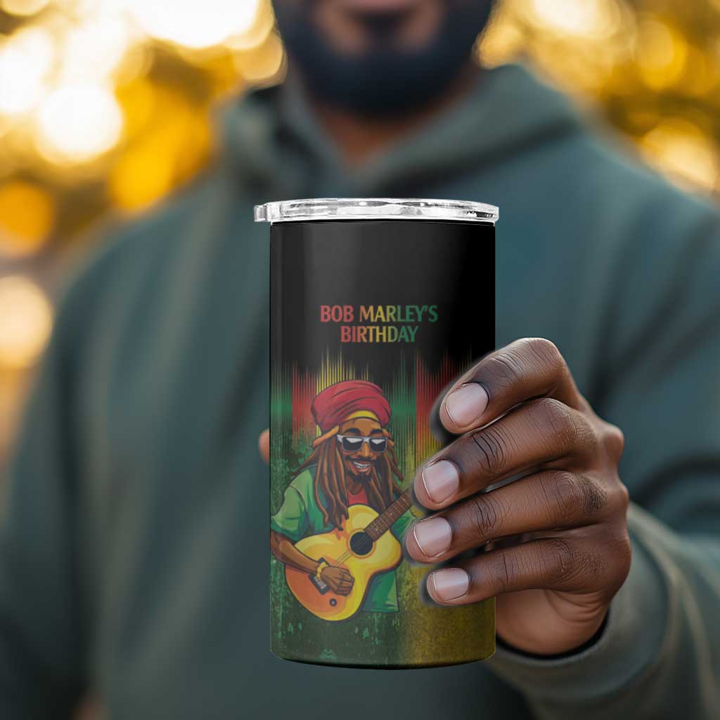 Honoring Reggae Legend Bob Birthday 4 in 1 Can Cooler Tumbler LT9