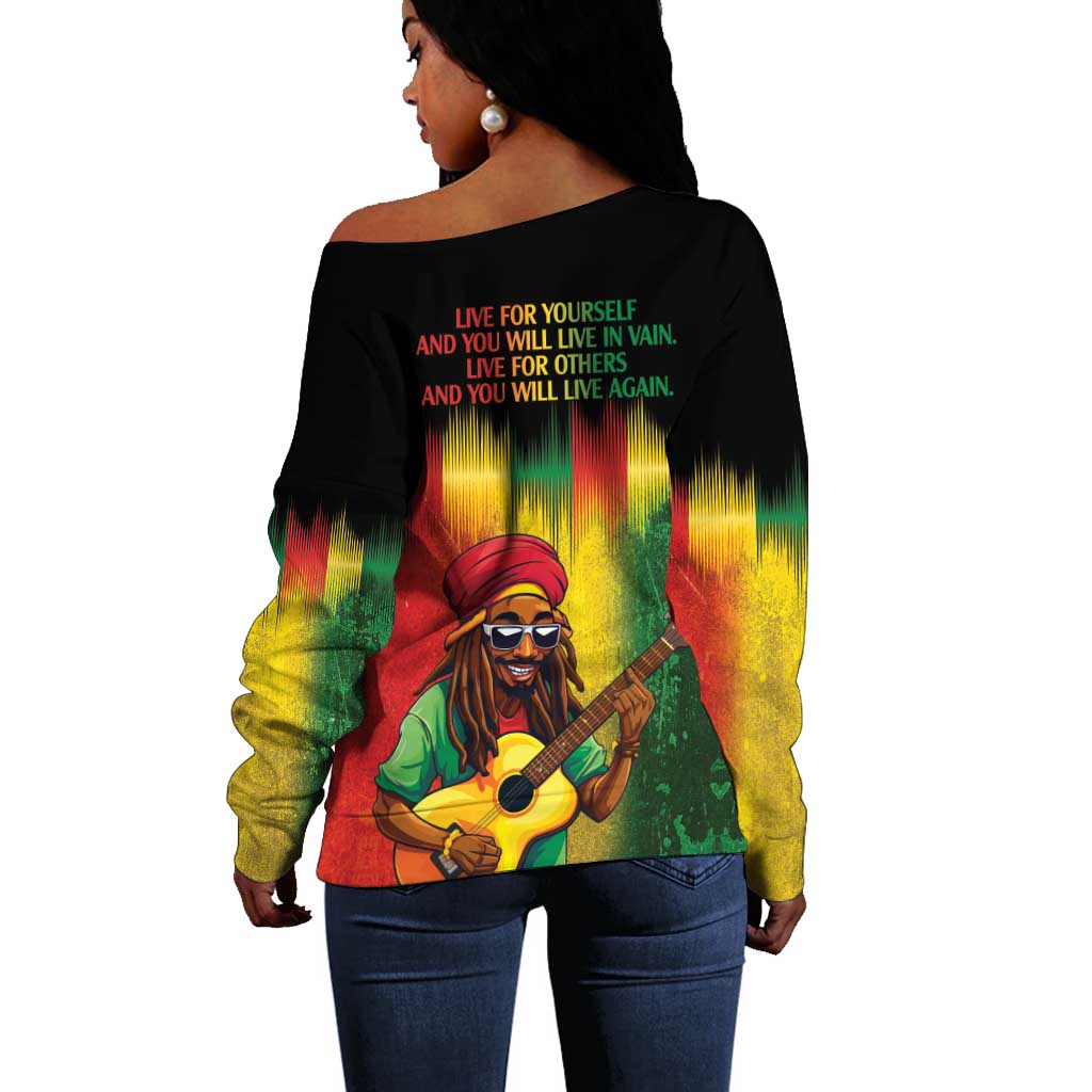 Honoring Reggae Legend Bob Birthday Off Shoulder Sweater LT9