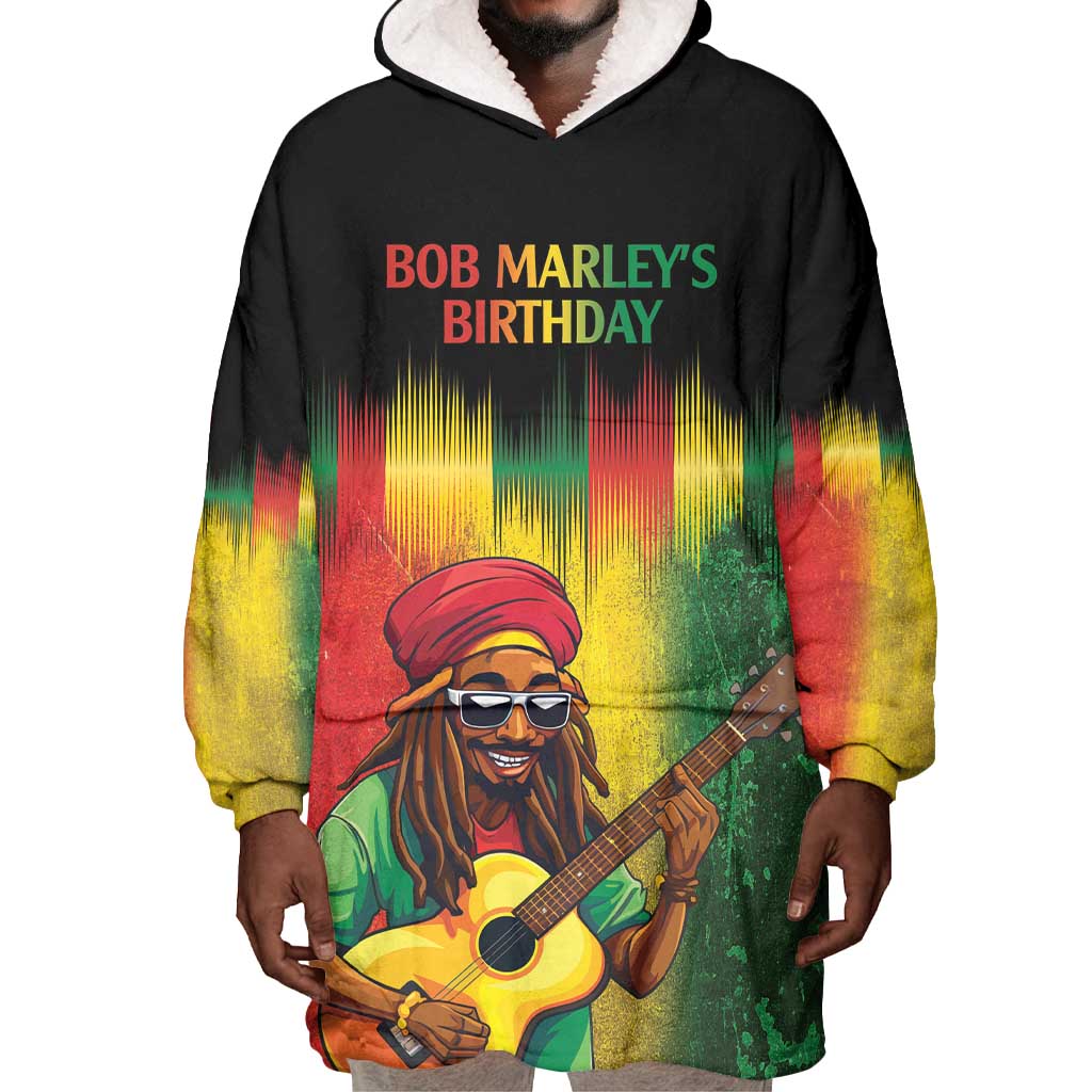 Honoring Reggae Legend Bob Birthday Wearable Blanket Hoodie LT9