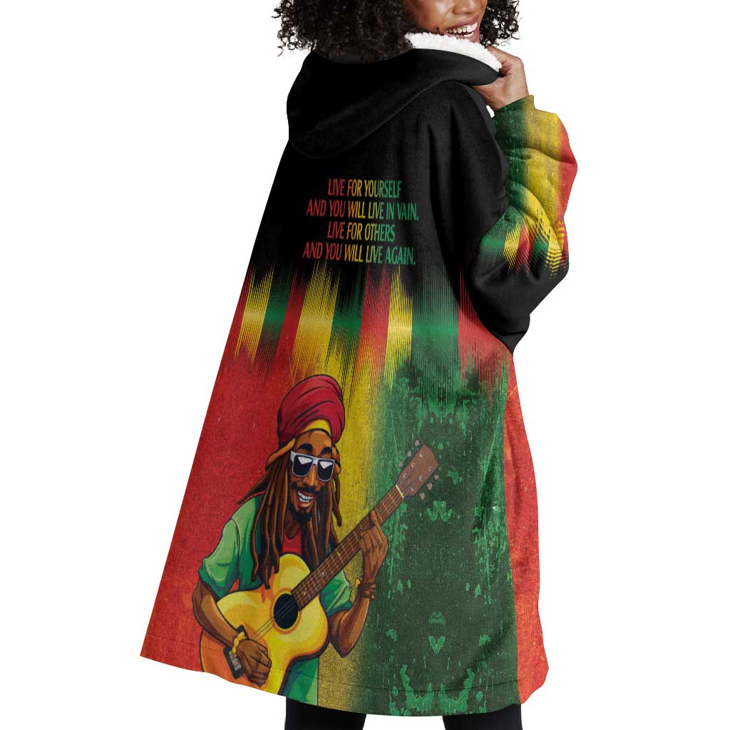 Honoring Reggae Legend Bob Birthday Wearable Blanket Hoodie LT9