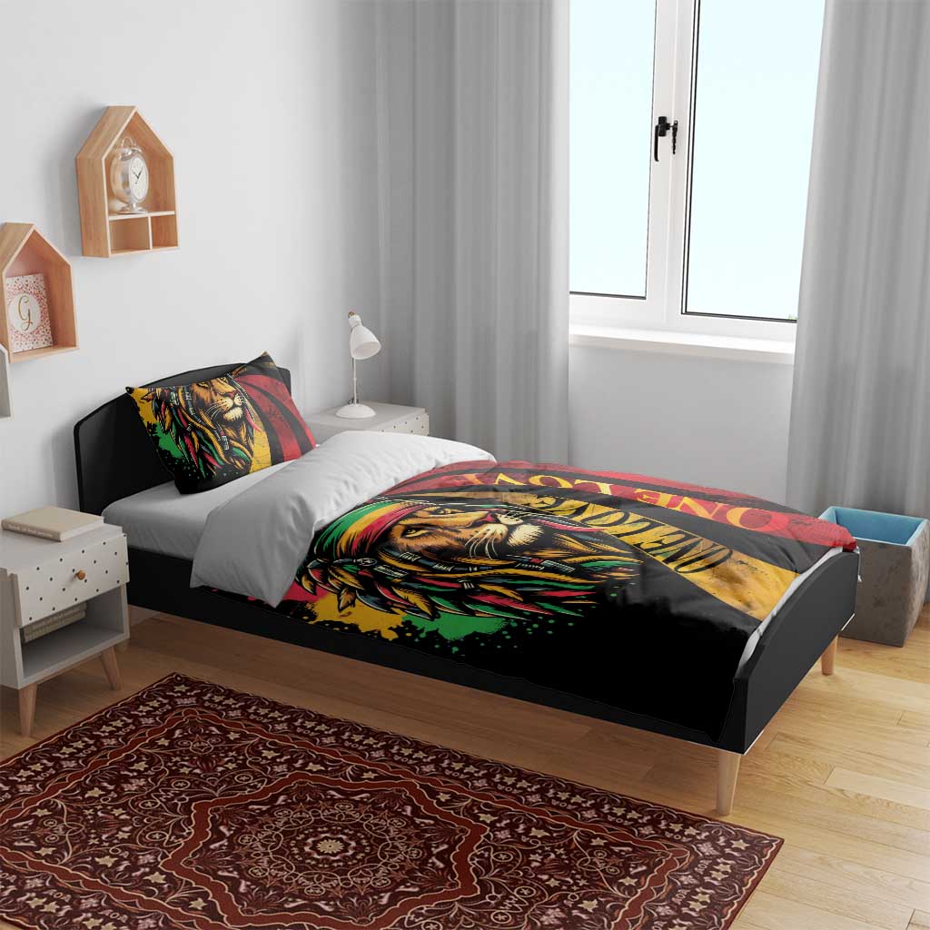 Black Jamaican Bedding Set Rastafarian Lion One Love LT9