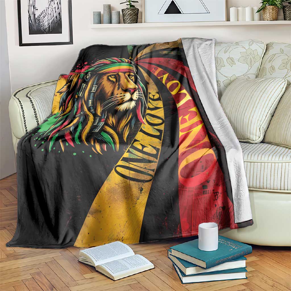 Black Jamaican Blanket Rastafarian Lion One Love LT9