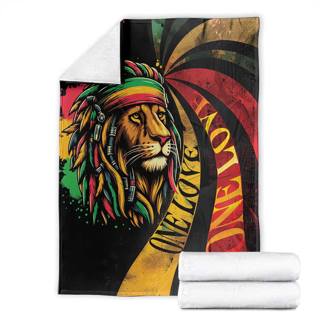 Black Jamaican Blanket Rastafarian Lion One Love LT9