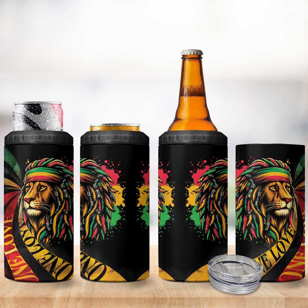 Black Jamaican 4 in 1 Can Cooler Tumbler Rastafarian Lion One Love LT9