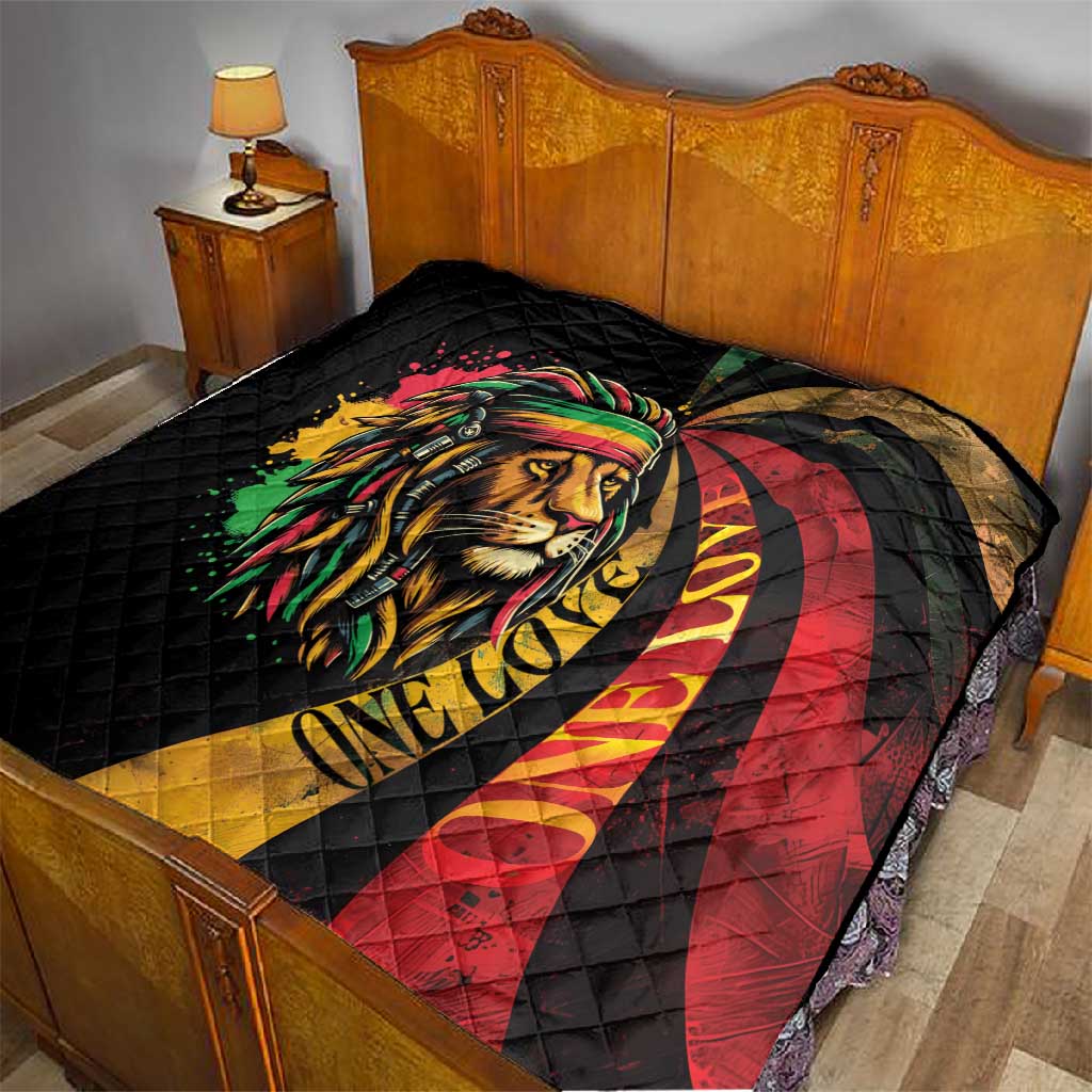 Black Jamaican Quilt Rastafarian Lion One Love LT9