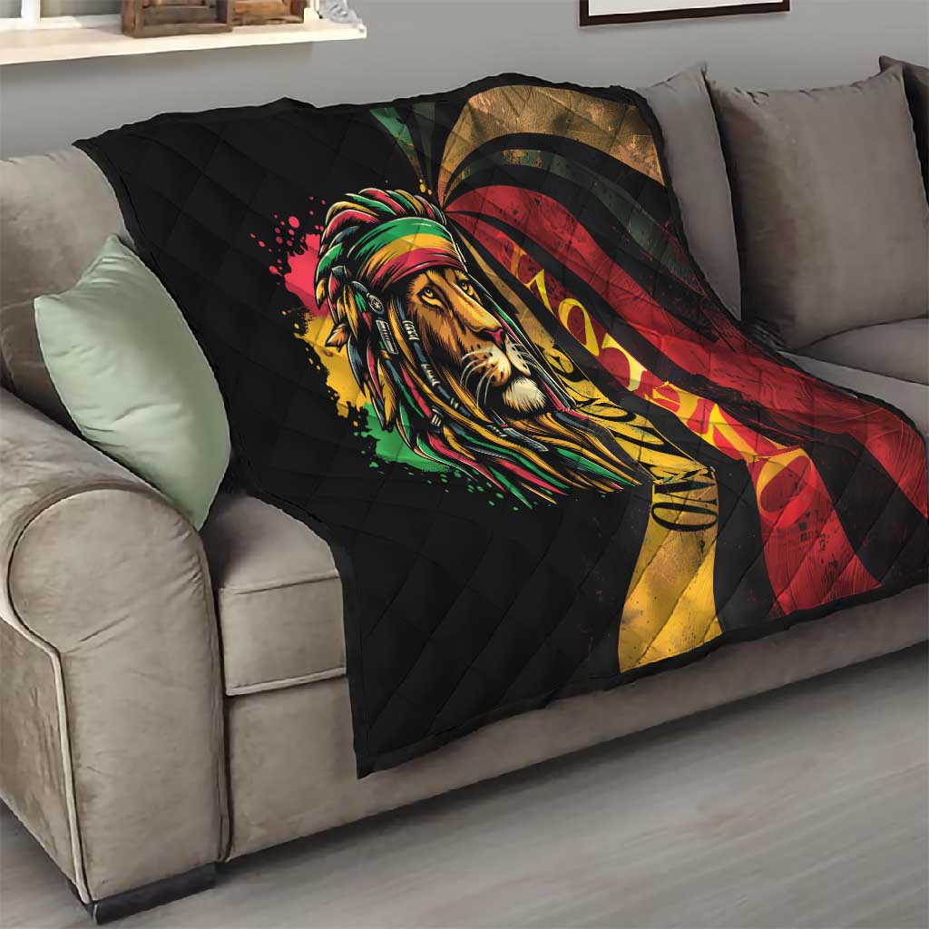 Black Jamaican Quilt Rastafarian Lion One Love LT9