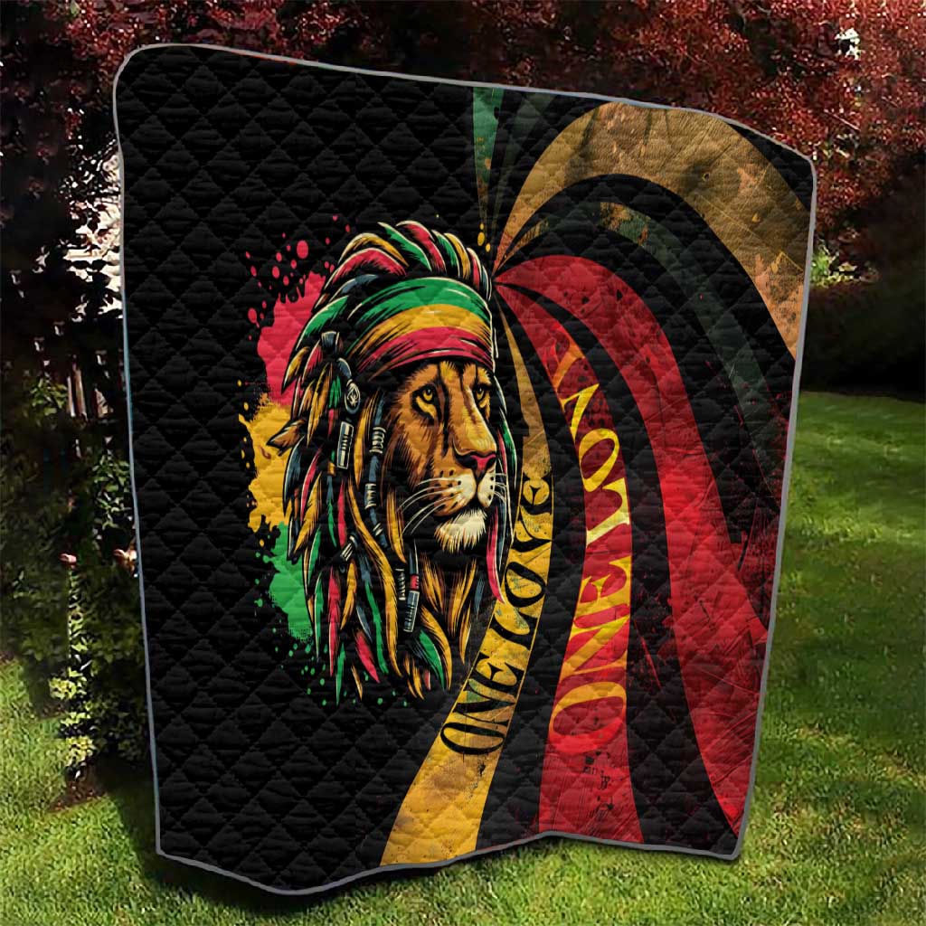 Black Jamaican Quilt Rastafarian Lion One Love LT9