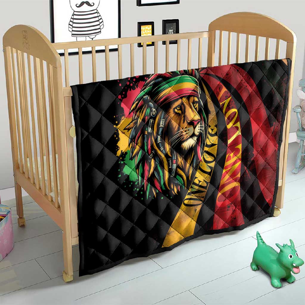 Black Jamaican Quilt Rastafarian Lion One Love LT9