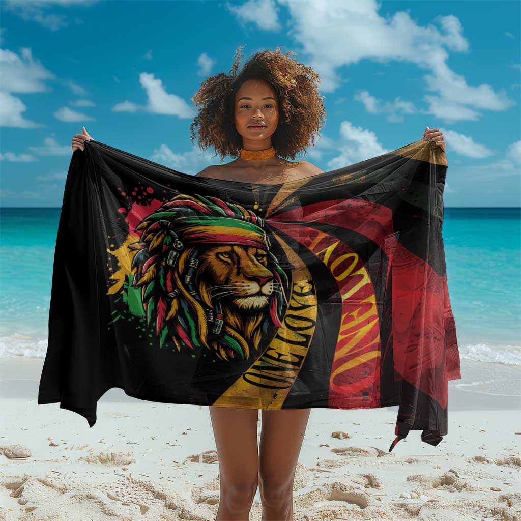 Black Jamaican Sarong Rastafarian Lion One Love LT9