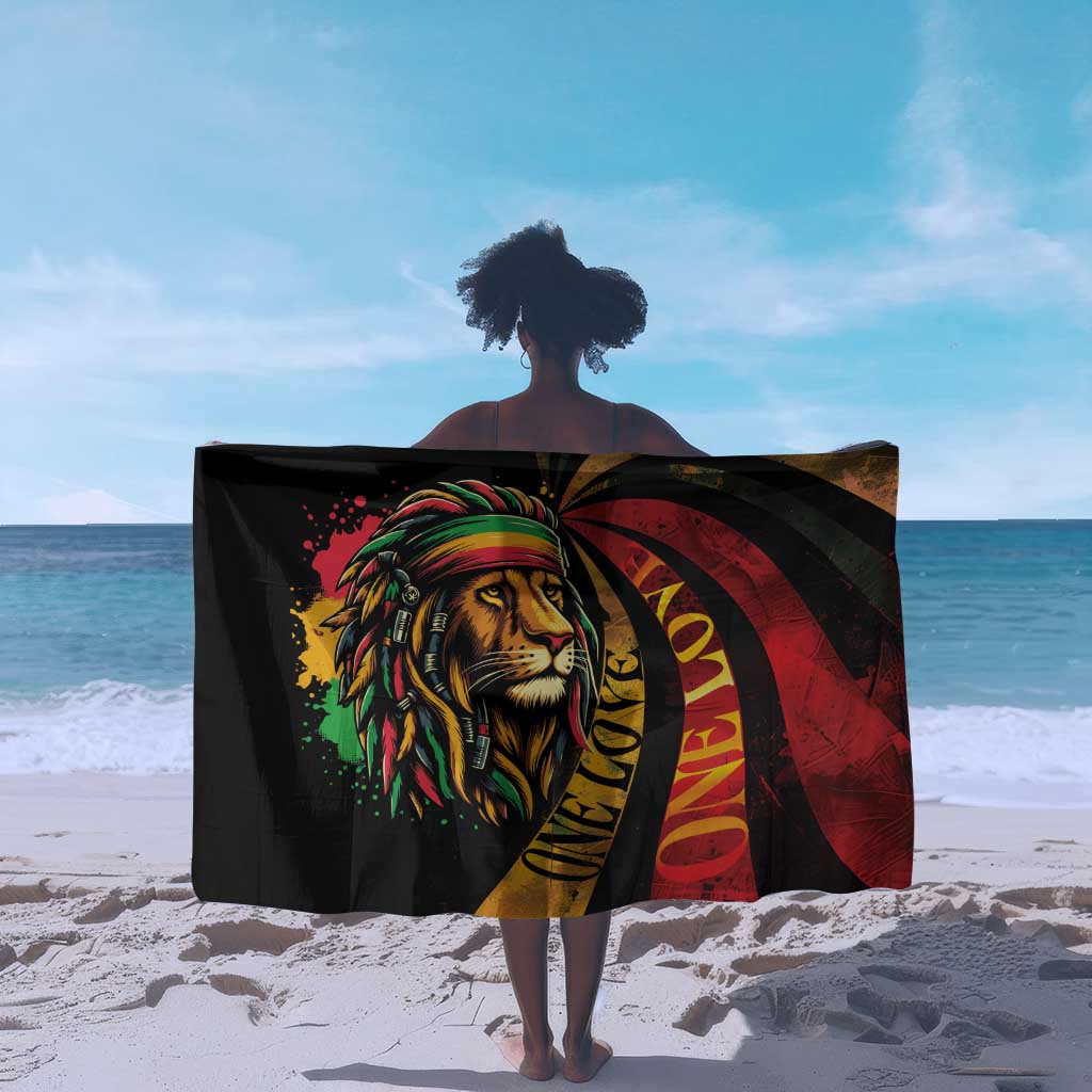 Black Jamaican Sarong Rastafarian Lion One Love LT9