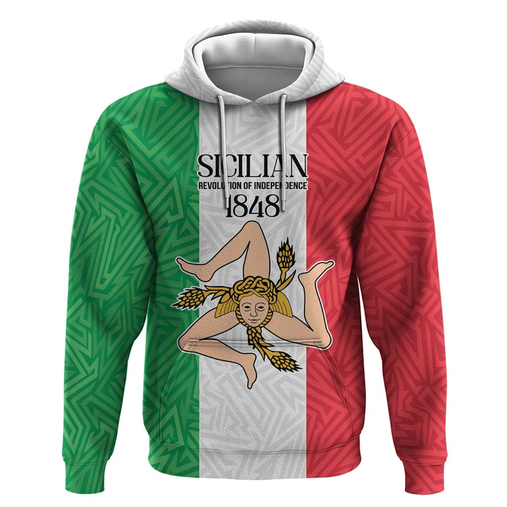 Sicilian Revolution of 1848 Hoodie Bandiera del Regno di Sicilia 1848-1849 LT9