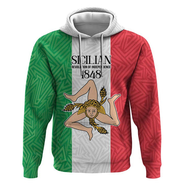 Sicilian Revolution of 1848 Hoodie Bandiera del Regno di Sicilia 1848-1849 LT9