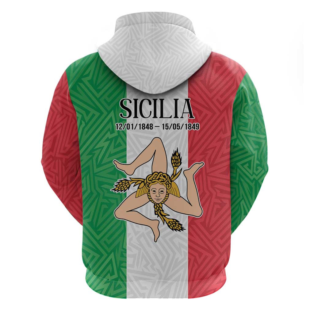 Sicilian Revolution of 1848 Hoodie Bandiera del Regno di Sicilia 1848-1849 LT9