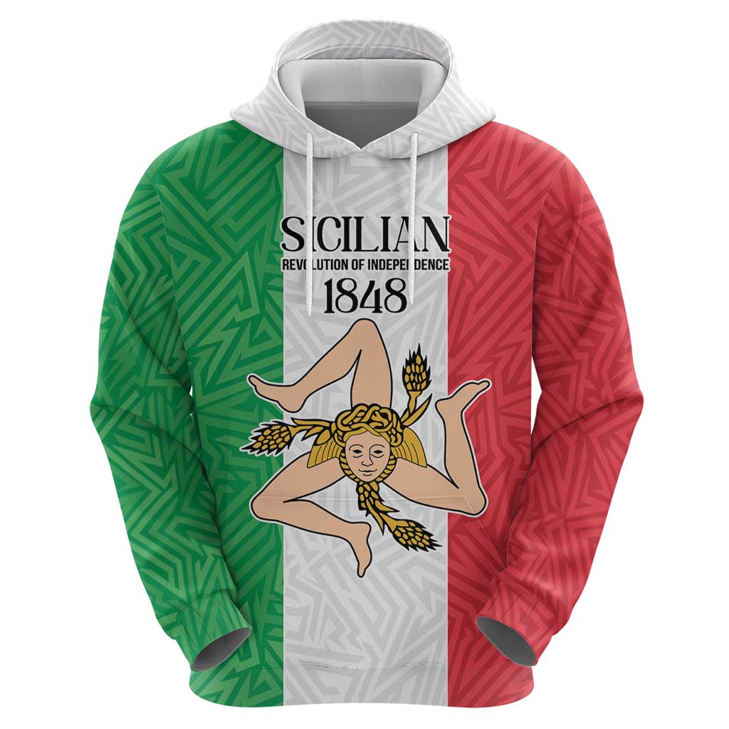 Sicilian Revolution of 1848 Hoodie Bandiera del Regno di Sicilia 1848-1849 LT9