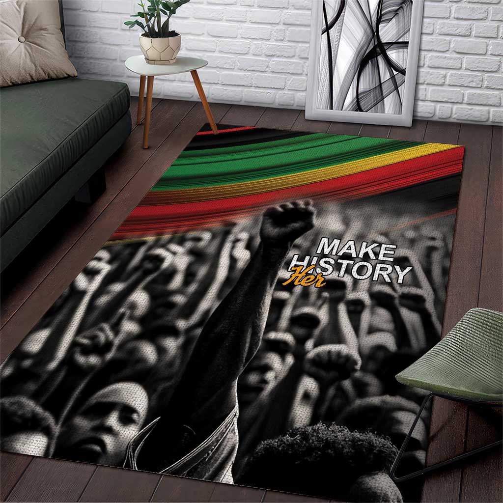 African-American History Month Area Rug Black Power Hand Make His-Herstories LT9
