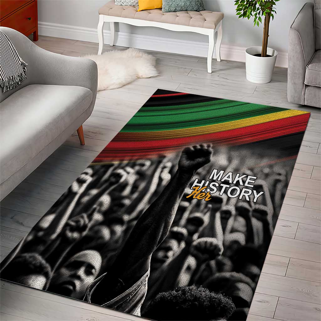 African-American History Month Area Rug Black Power Hand Make His-Herstories LT9