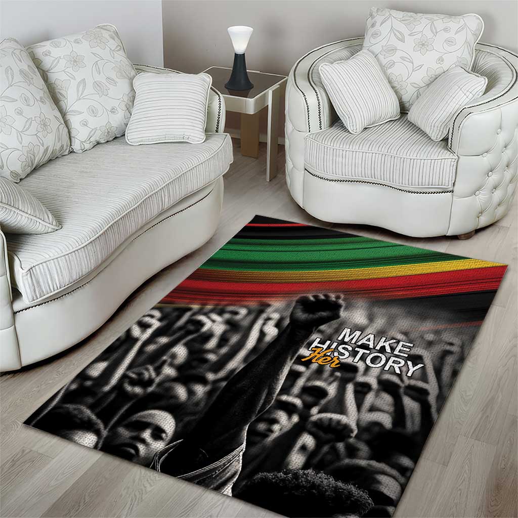 African-American History Month Area Rug Black Power Hand Make His-Herstories LT9