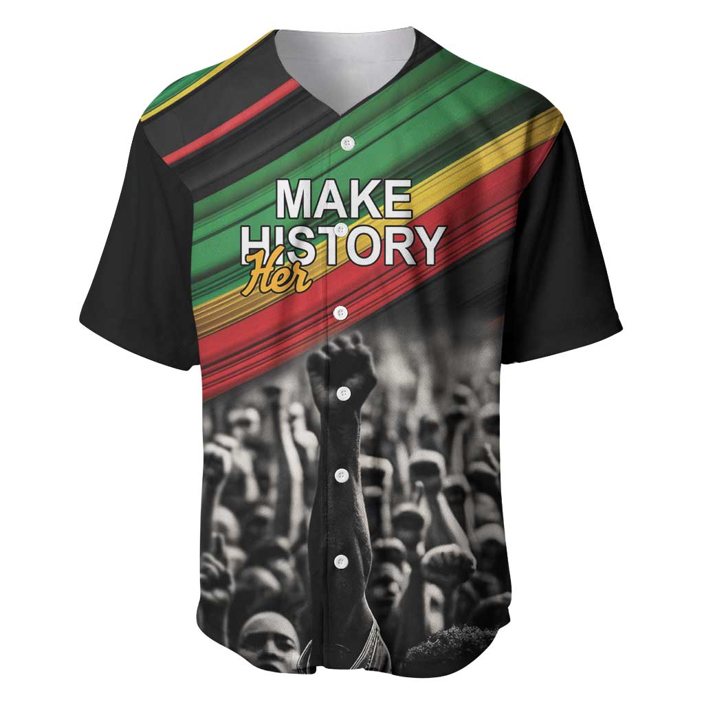African-American History Month Baseball Jersey Black Power Hand Make His-Herstories LT9