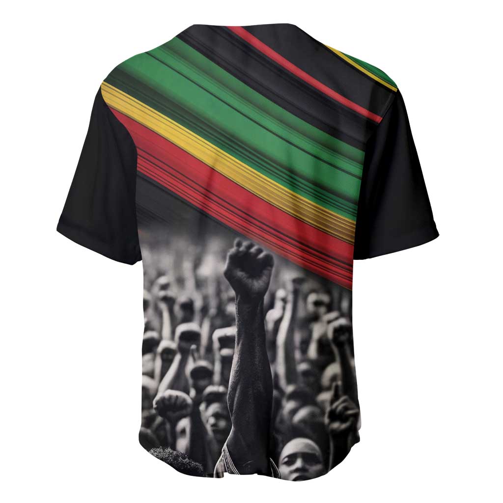 African-American History Month Baseball Jersey Black Power Hand Make His-Herstories LT9