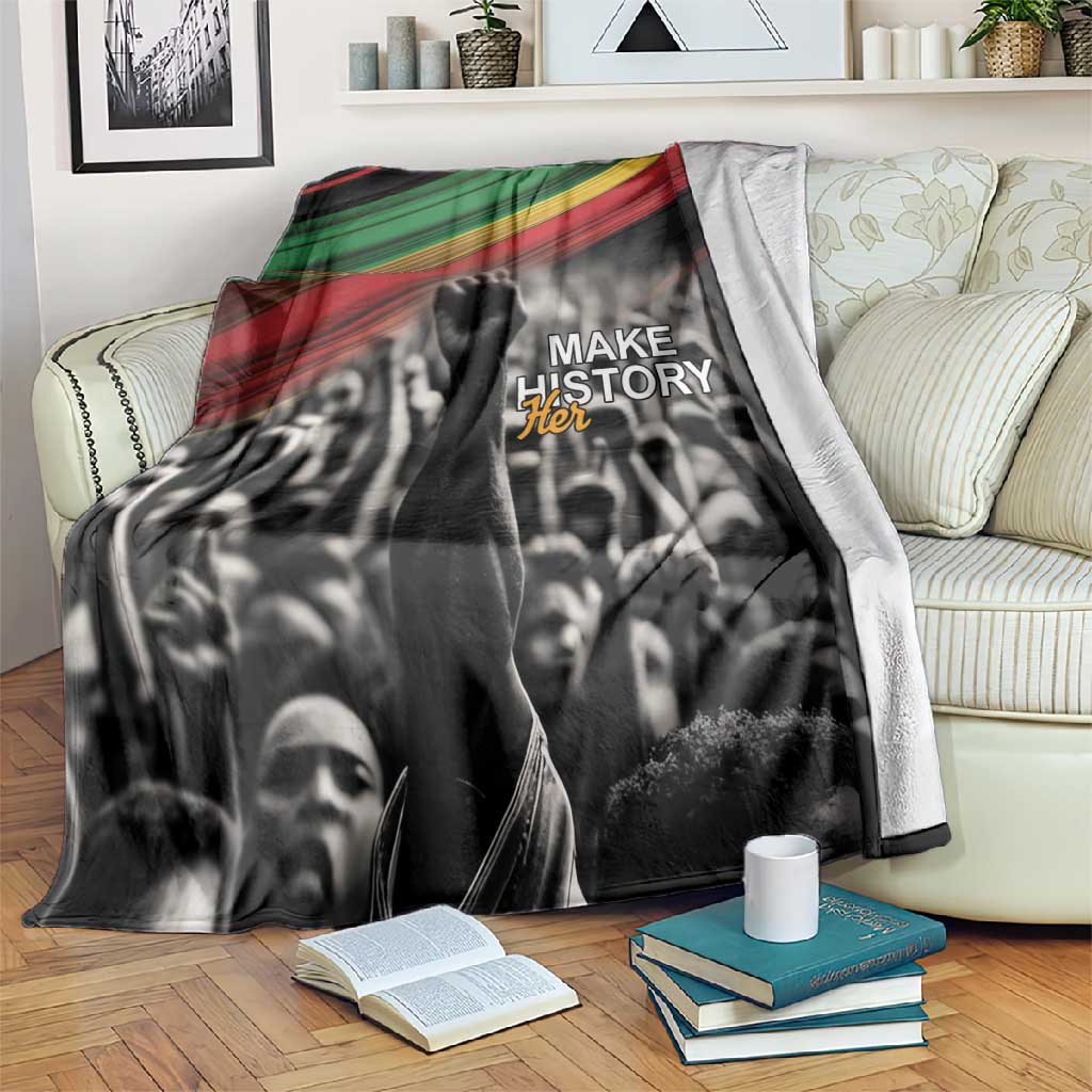 African-American History Month Blanket Black Power Hand Make His-Herstories LT9