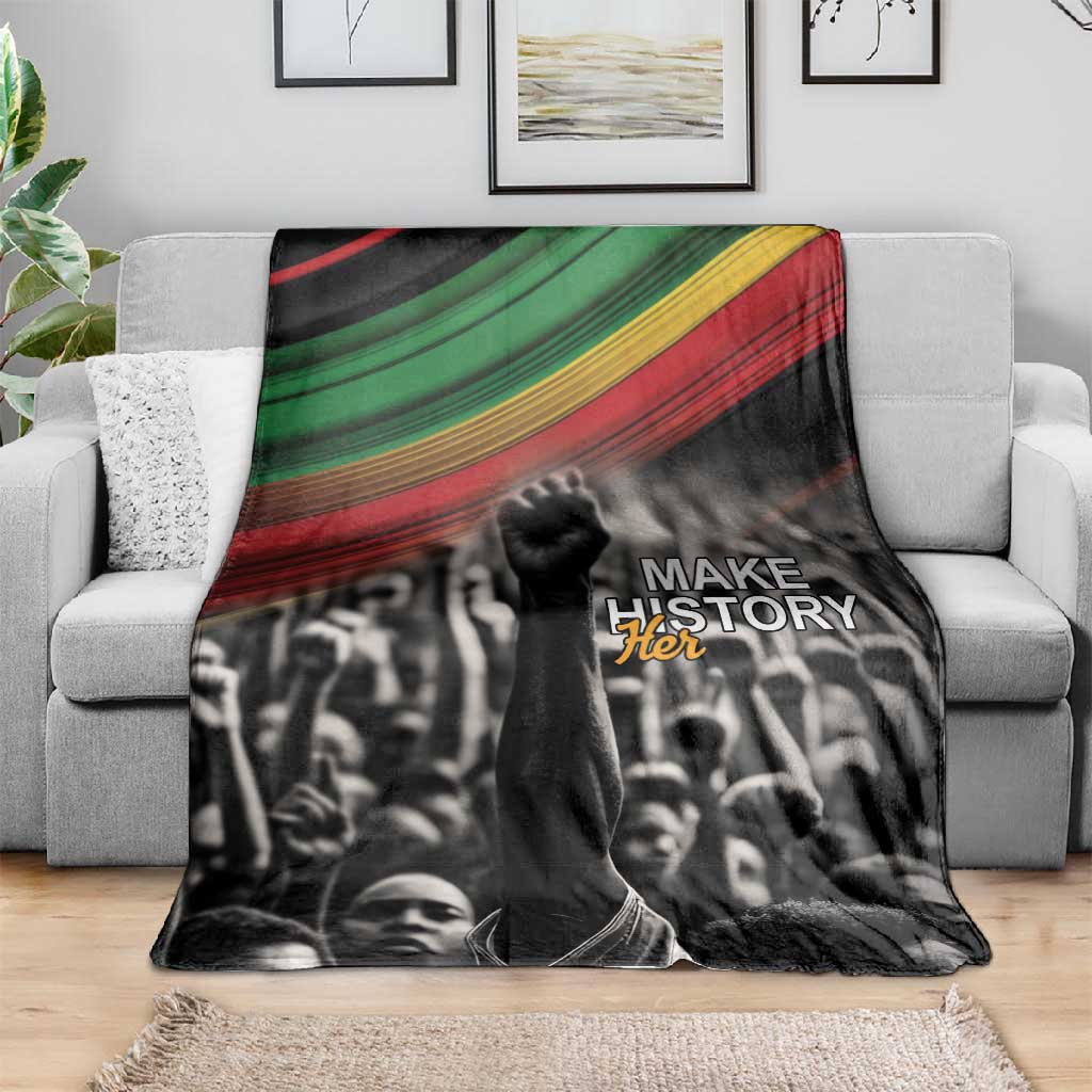African-American History Month Blanket Black Power Hand Make His-Herstories LT9