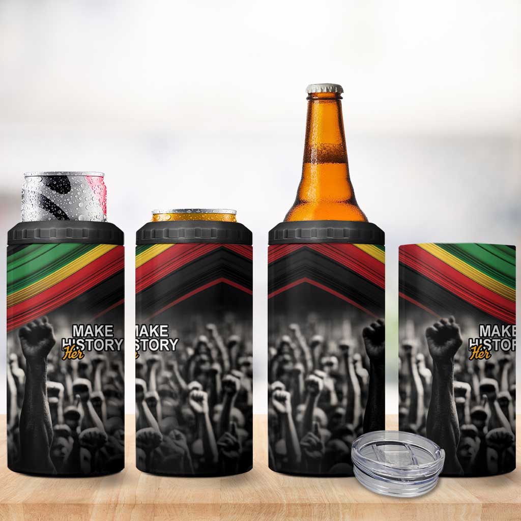 African-American History Month 4 in 1 Can Cooler Tumbler Black Power Hand Make His-Herstories LT9