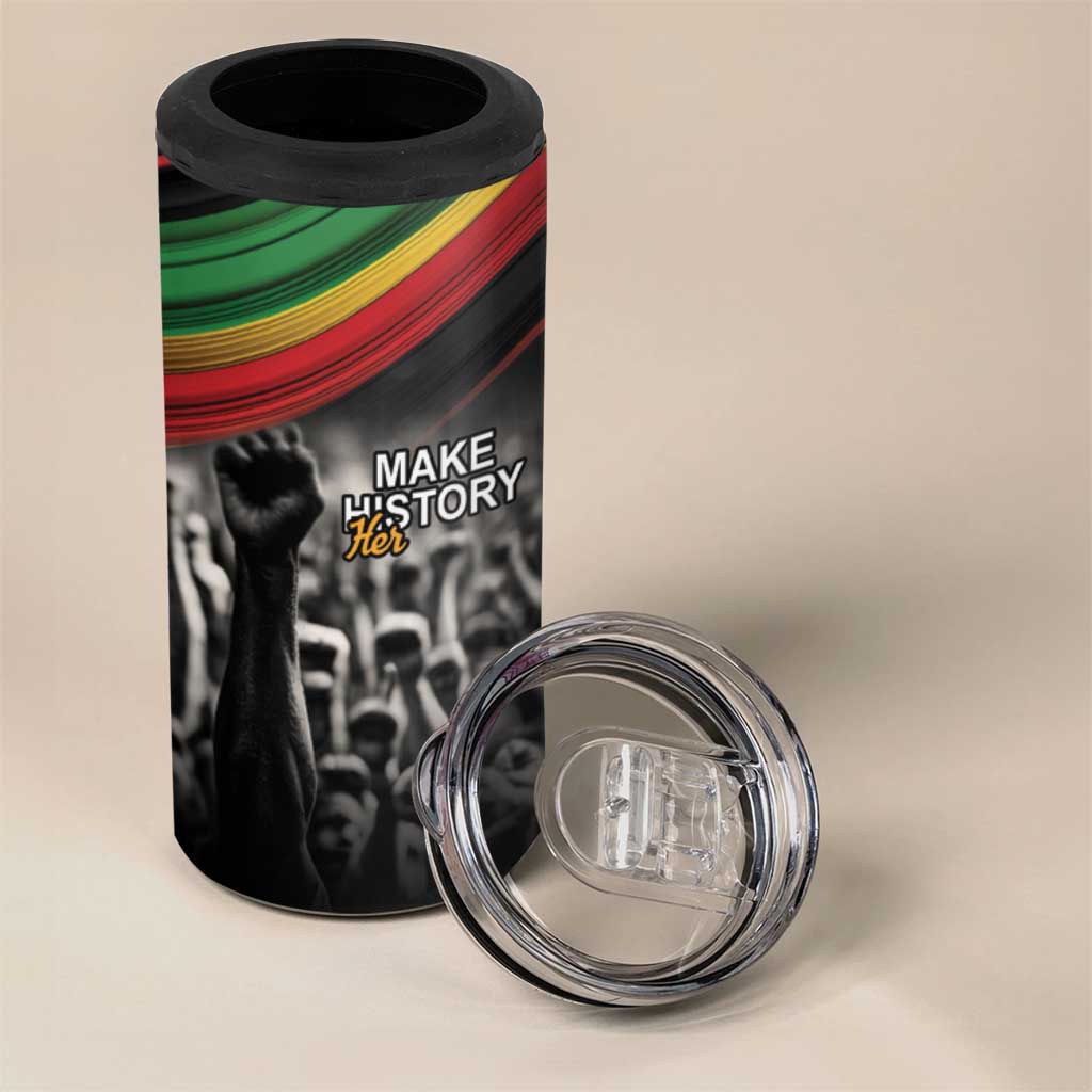 African-American History Month 4 in 1 Can Cooler Tumbler Black Power Hand Make His-Herstories LT9
