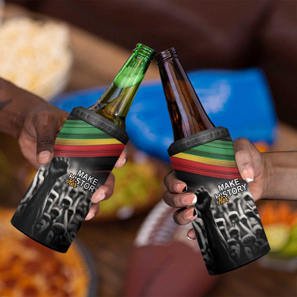 African-American History Month 4 in 1 Can Cooler Tumbler Black Power Hand Make His-Herstories LT9