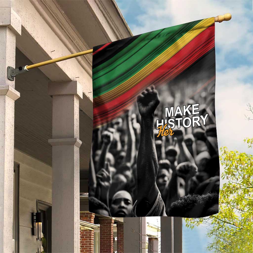 African-American History Month Garden Flag Black Power Hand Make His-Herstories LT9