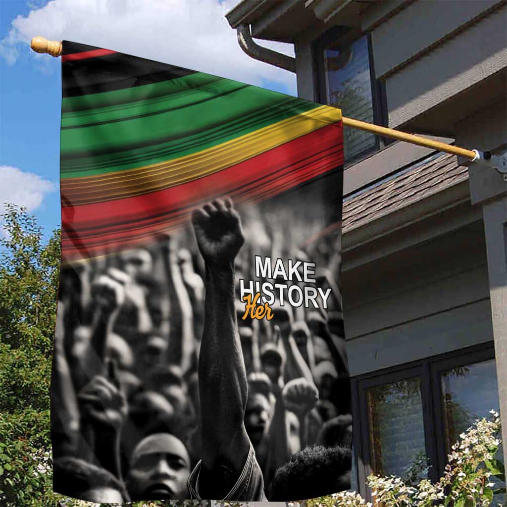 African-American History Month Garden Flag Black Power Hand Make His-Herstories LT9