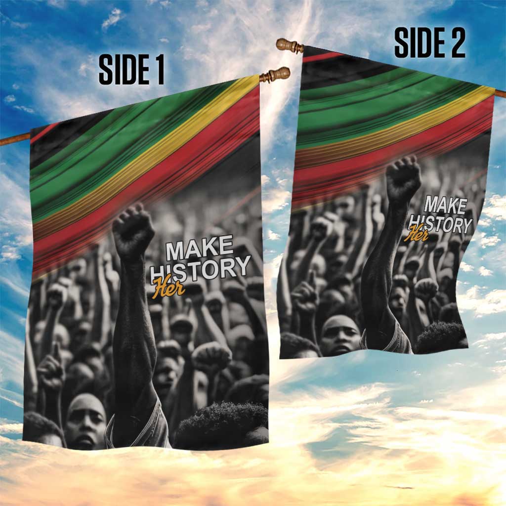 African-American History Month Garden Flag Black Power Hand Make His-Herstories LT9