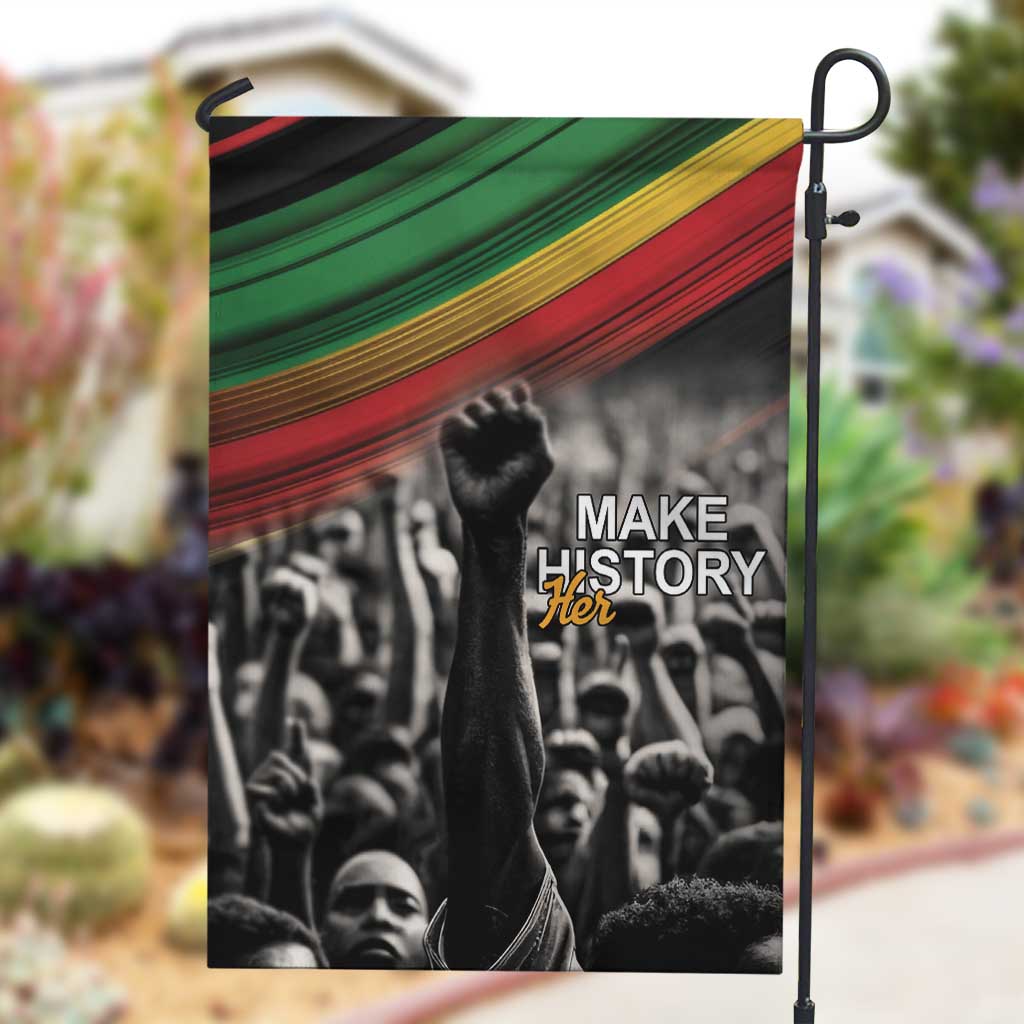 African-American History Month Garden Flag Black Power Hand Make His-Herstories LT9