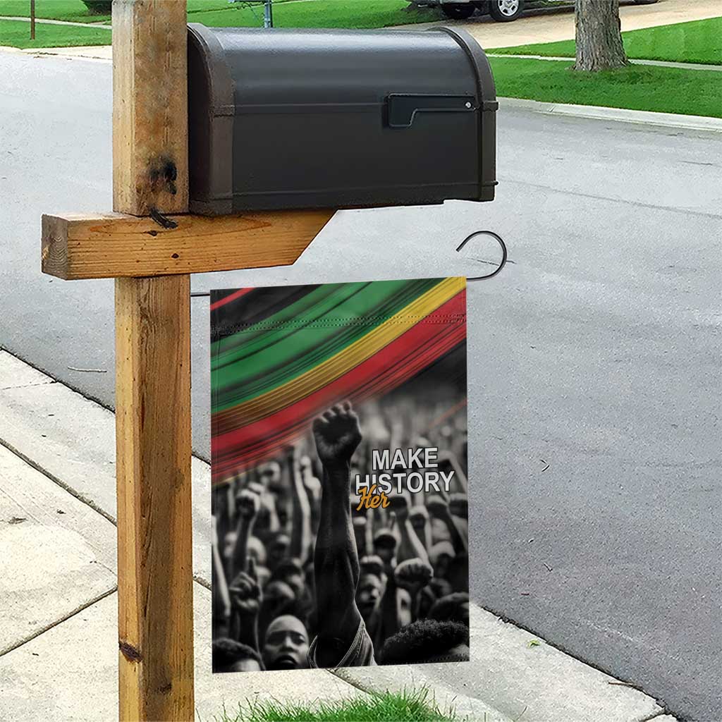 African-American History Month Garden Flag Black Power Hand Make His-Herstories LT9
