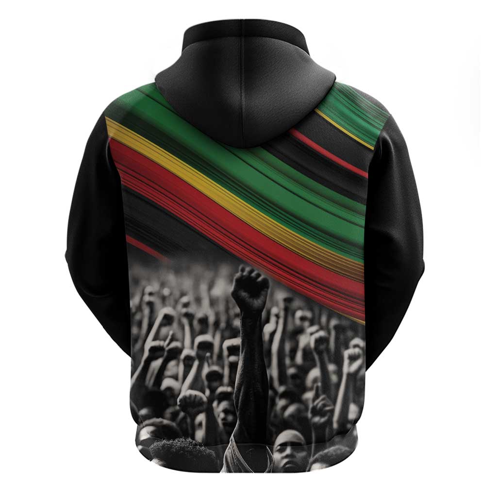 Make His-Herstories Hoodie Black Power Hand and Pan-African Flag LT9