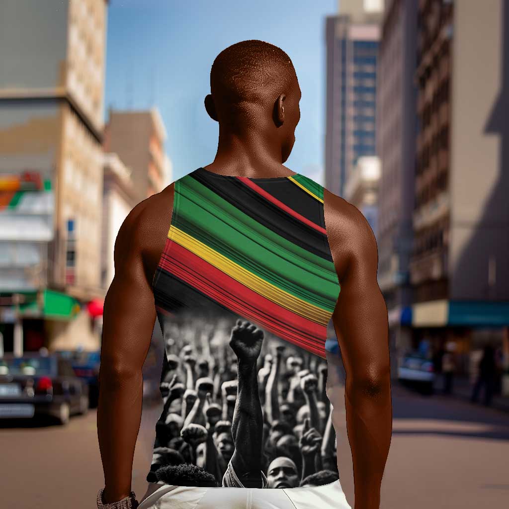 African-American History Month Men Tank Top Black Power Hand Make His-Herstories LT9