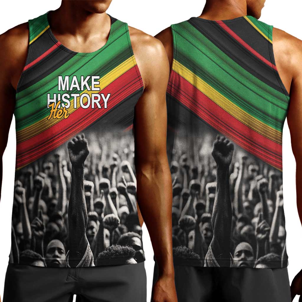 African-American History Month Men Tank Top Black Power Hand Make His-Herstories LT9