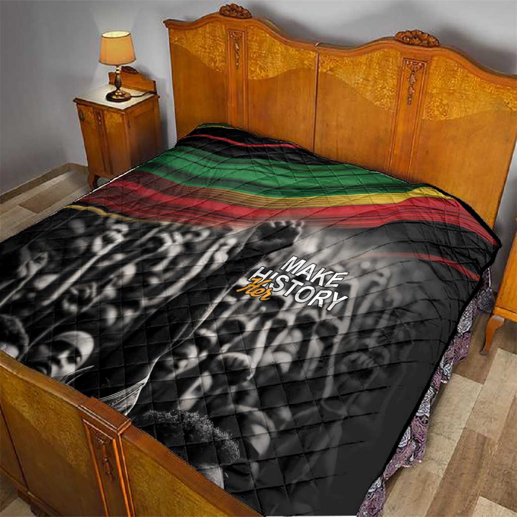 African-American History Month Quilt Black Power Hand Make His-Herstories LT9
