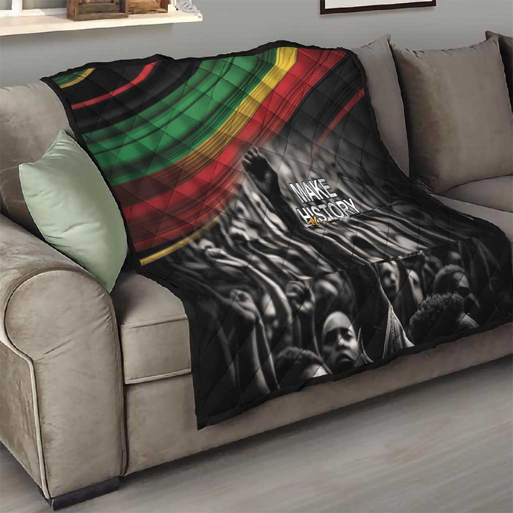 African-American History Month Quilt Black Power Hand Make His-Herstories LT9