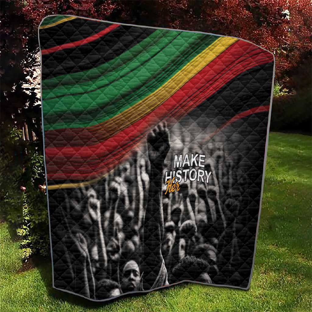 African-American History Month Quilt Black Power Hand Make His-Herstories LT9