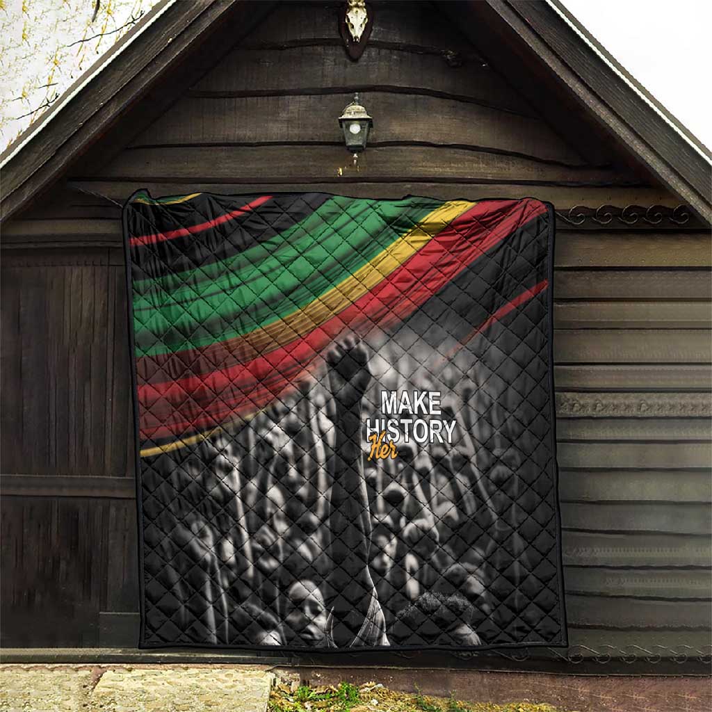 African-American History Month Quilt Black Power Hand Make His-Herstories LT9