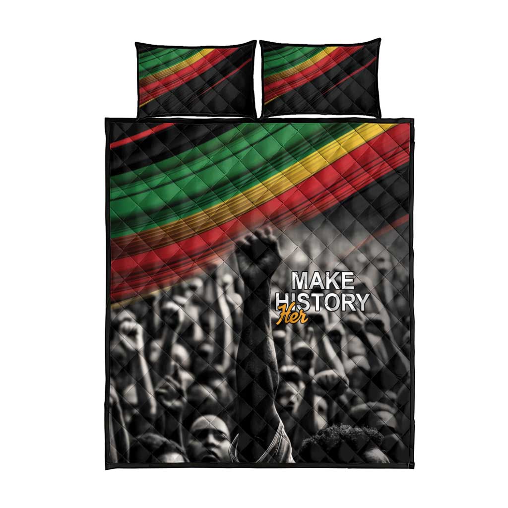 African-American History Month Quilt Bed Set Black Power Hand Make His-Herstories LT9
