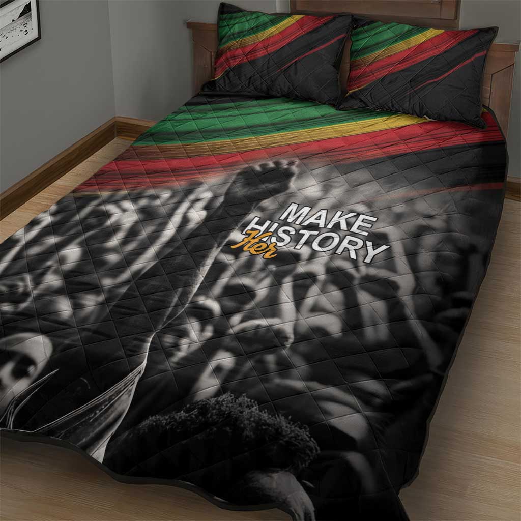 African-American History Month Quilt Bed Set Black Power Hand Make His-Herstories LT9