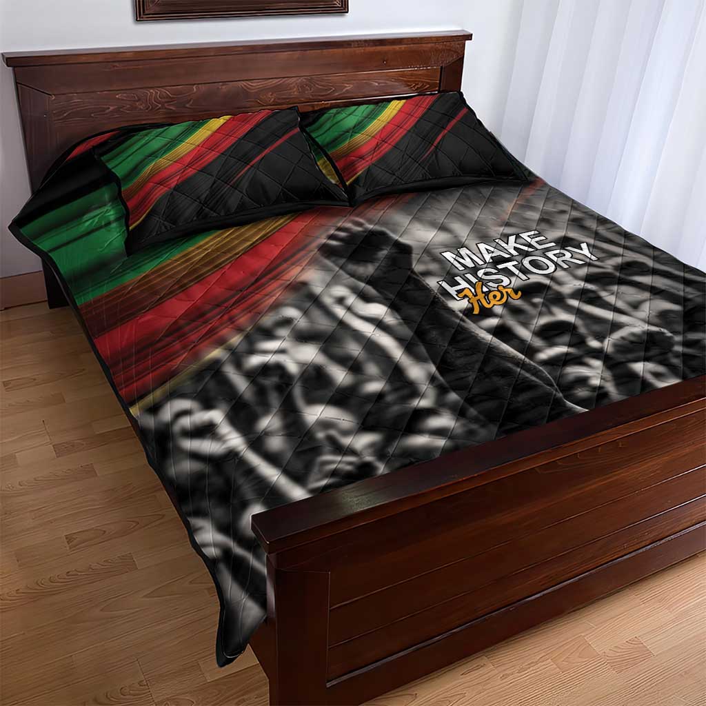 African-American History Month Quilt Bed Set Black Power Hand Make His-Herstories LT9