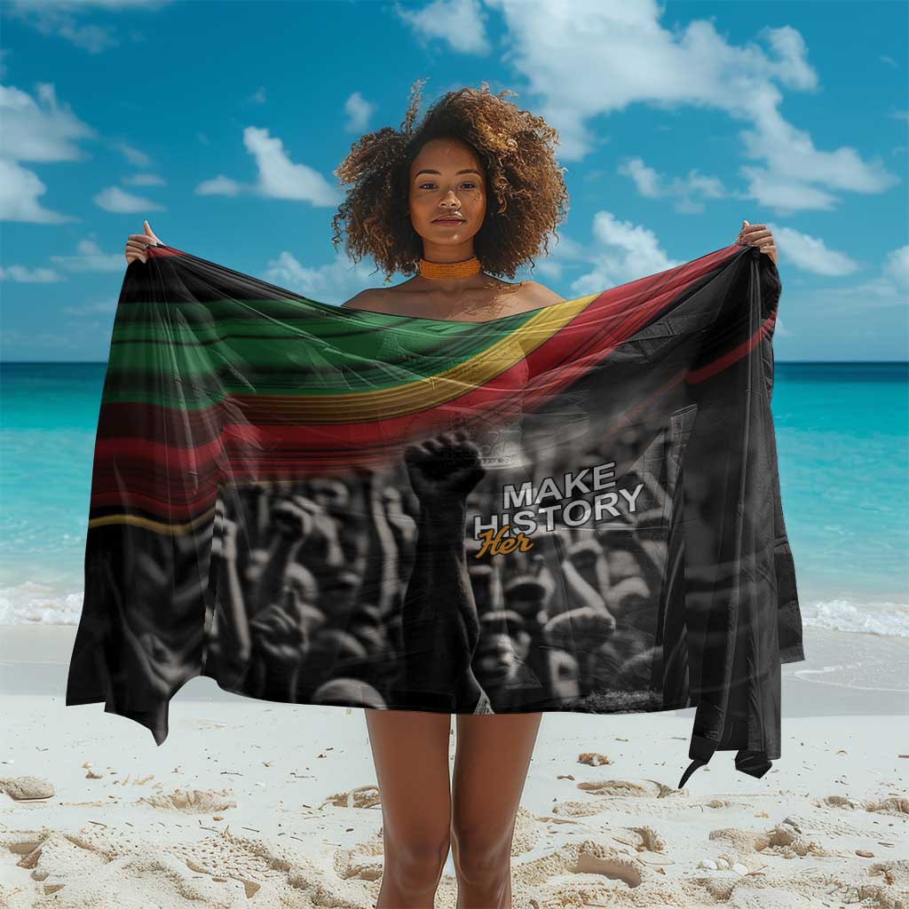 African-American History Month Sarong Black Power Hand Make His-Herstories LT9